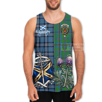 Snodgrass Tartan Men's Tank Top Happy St. Andrew's Day Half Tartan Style - Tartan Vibes Clothing