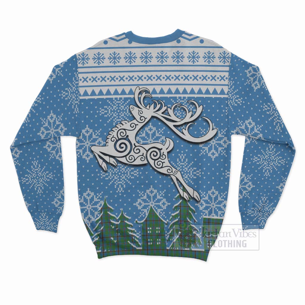 Snodgrass Clan Christmas Sweatshirt Celtic Reindeer Style - Tartan Vibes Clothing