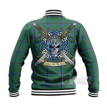 Snodgrass Tartan Baseball Jacket with Family Crest Celtic Skull Style - Tartan Vibes Clothing