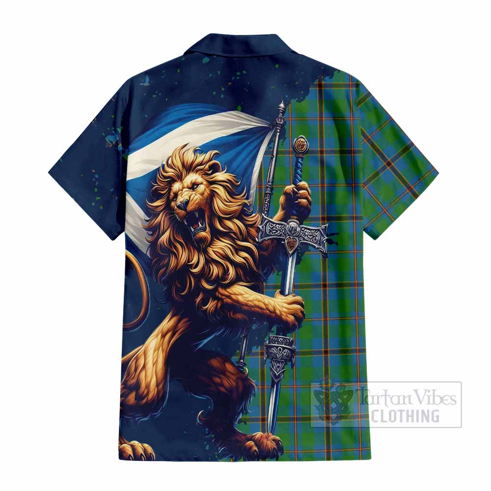 Snodgrass Tartan Family Crest Hawaiian Shirt with Scottish Majestic Lion - Tartan Vibes Clothing