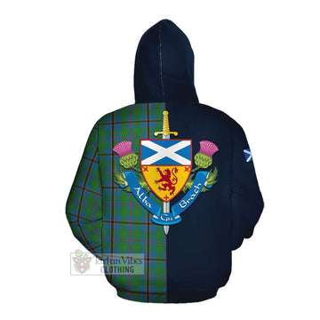 Tartan Vibes Clothing Snodgrass Tartan Cotton Hoodie Alba with Scottish Lion Royal Arm Half Style