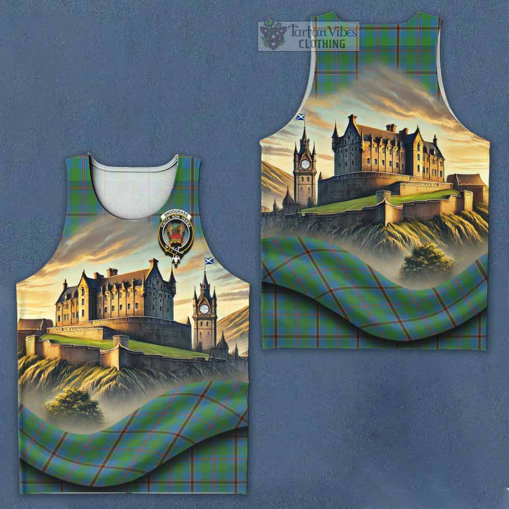 Snodgrass Tartan Family Crest Men's Tank Top with Scottish Ancient Castle Style - Tartan Vibes Clothing