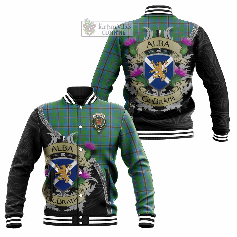 Snodgrass Tartan Family Crest Baseball Jacket Lion Rampant Royal Thistle Shield Celtic Inspired - Tartan Vibes Clothing