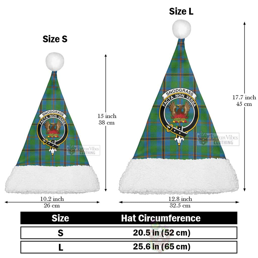 Snodgrass Tartan Christmas Santa Hats with Family Crest Christmas Hat L 25.6in (65cm) - Tartan Vibes Clothing