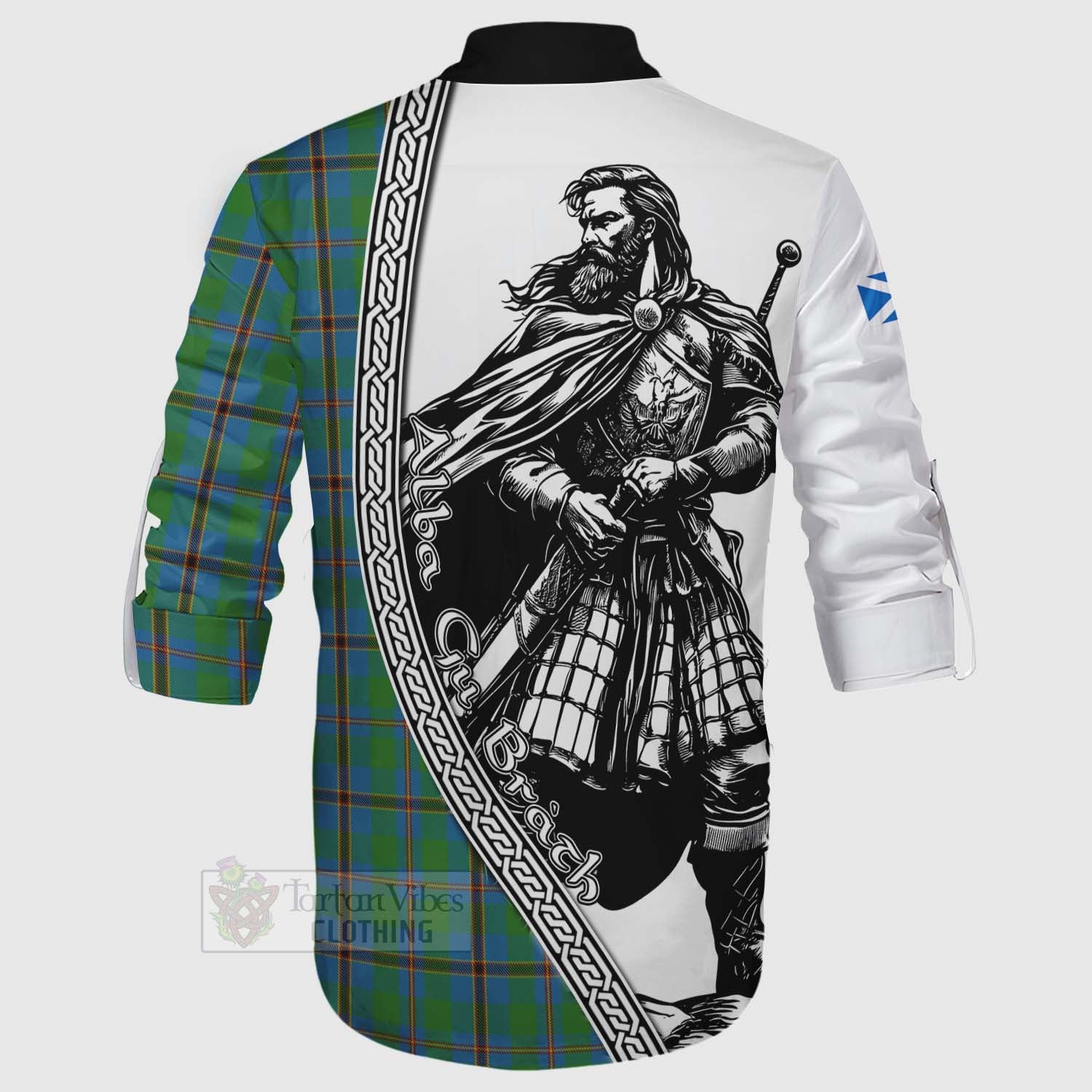 Snodgrass Tartan Clan Crest Ghillie Kilt Shirt with Highlander Warrior Celtic Style - Tartan Vibes Clothing