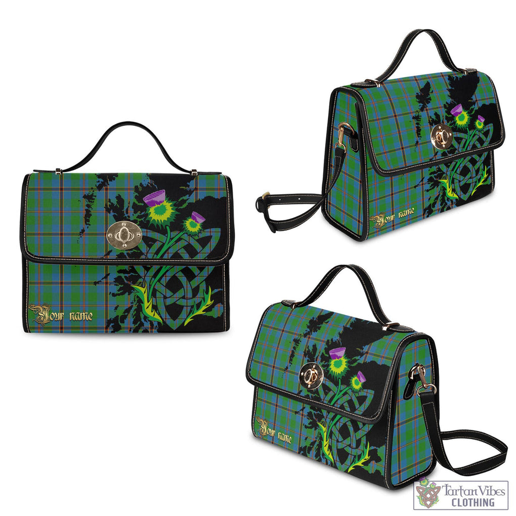 Tartan Vibes Clothing Snodgrass Tartan Waterproof Canvas Bag with Scotland Map and Thistle Celtic Accents