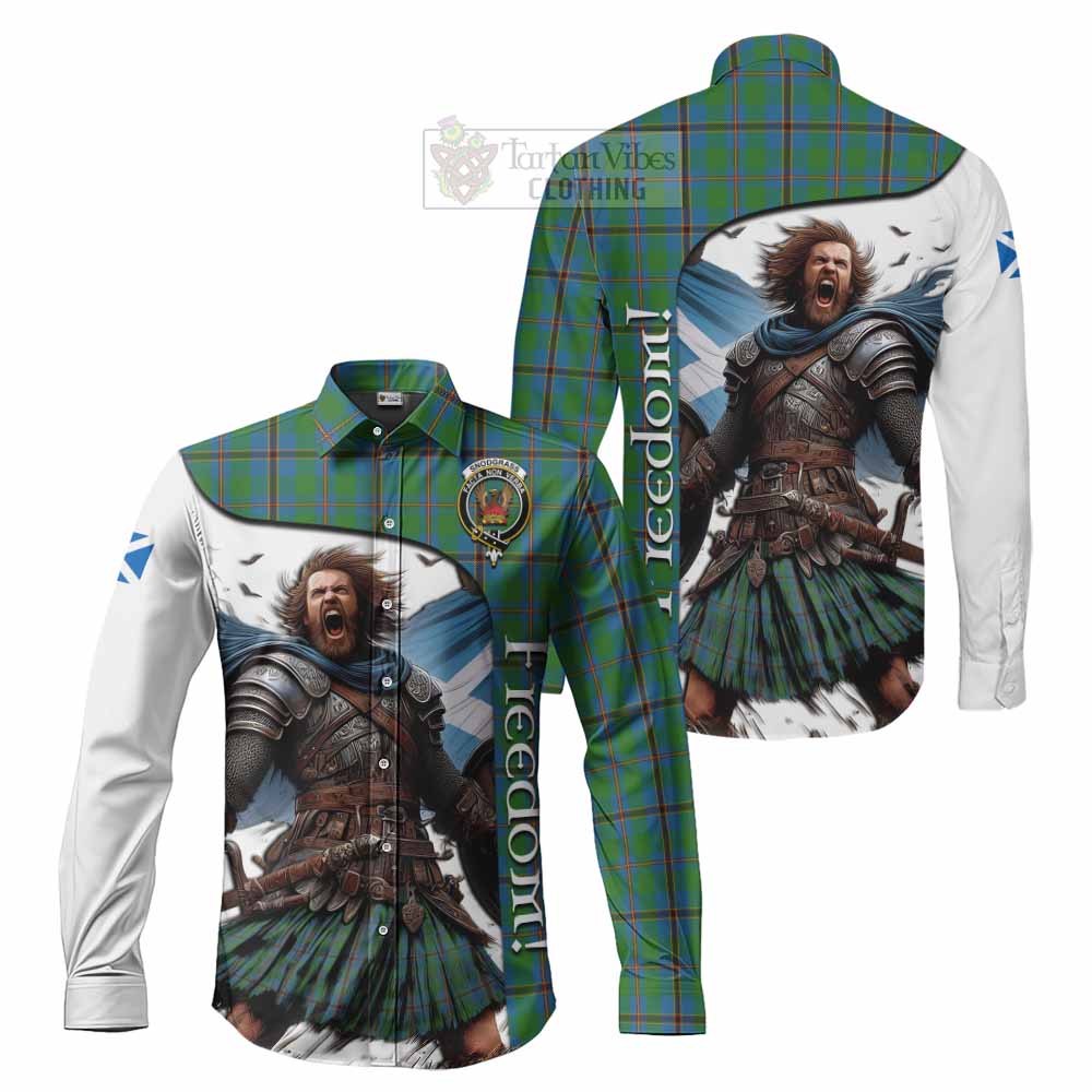 Tartan Vibes Clothing Snodgrass Crest Tartan Long Sleeve Button Shirt Inspired by the Freedom of Scottish Warrior