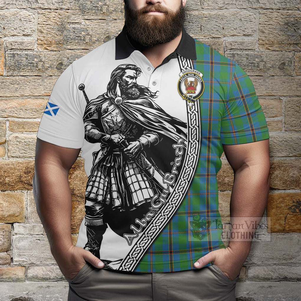 Snodgrass Tartan Clan Crest Polo Shirt with Highlander Warrior Celtic Style - Tartan Vibes Clothing