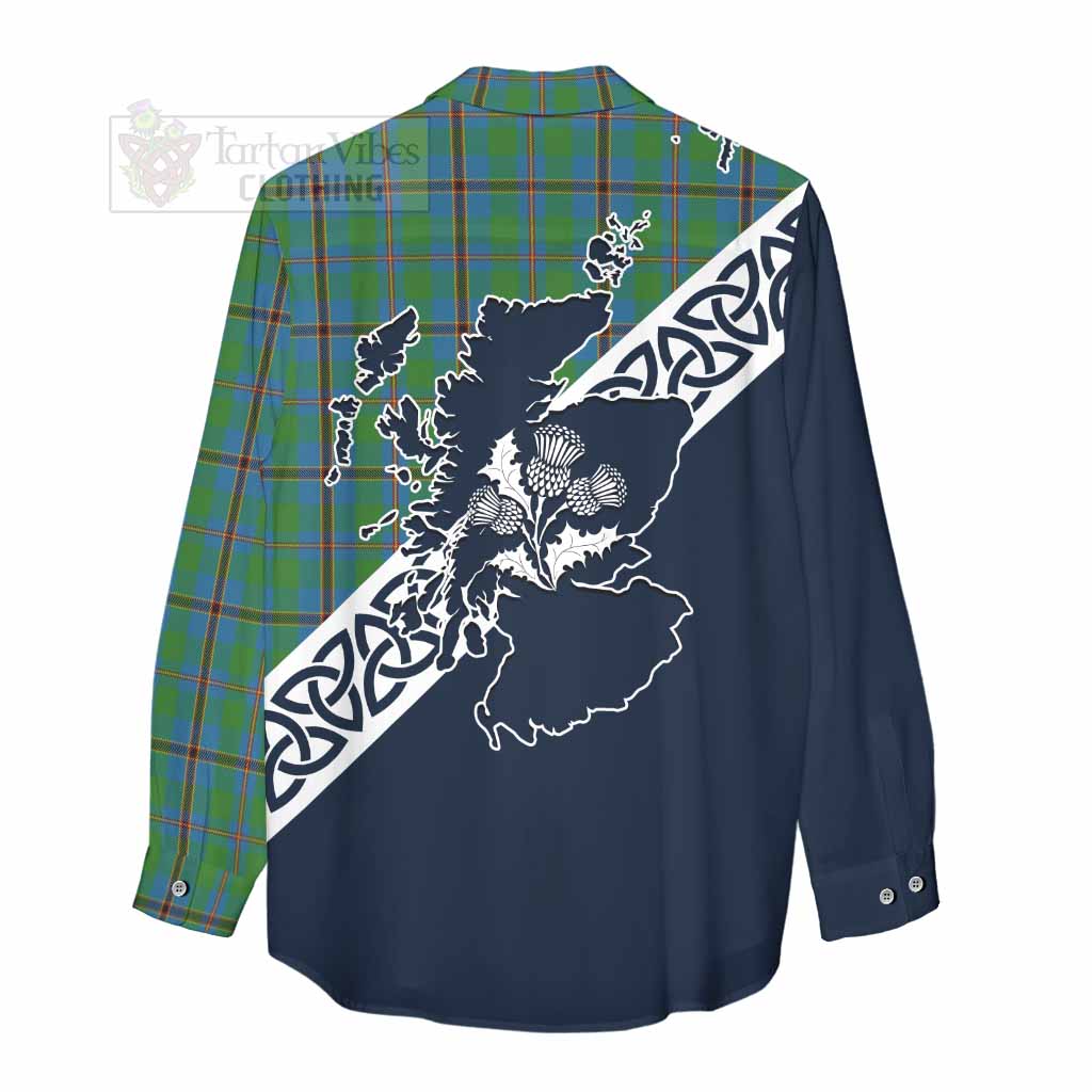Snodgrass Tartan Women's Casual Shirt Featuring Thistle and Scotland Map - Tartan Vibes Clothing