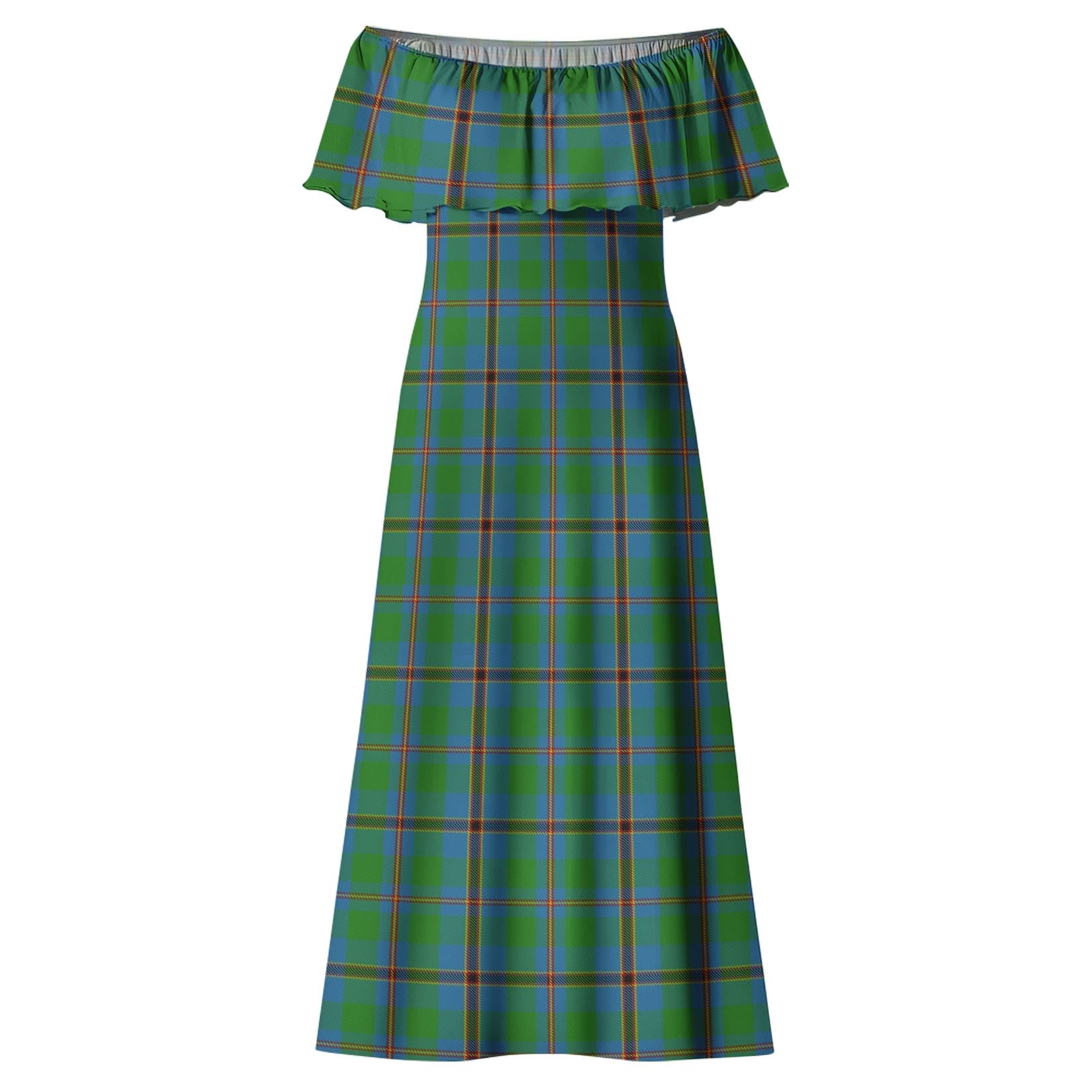 Snodgrass Tartan Off Shoulder Long Dress - Tartan Vibes Clothing