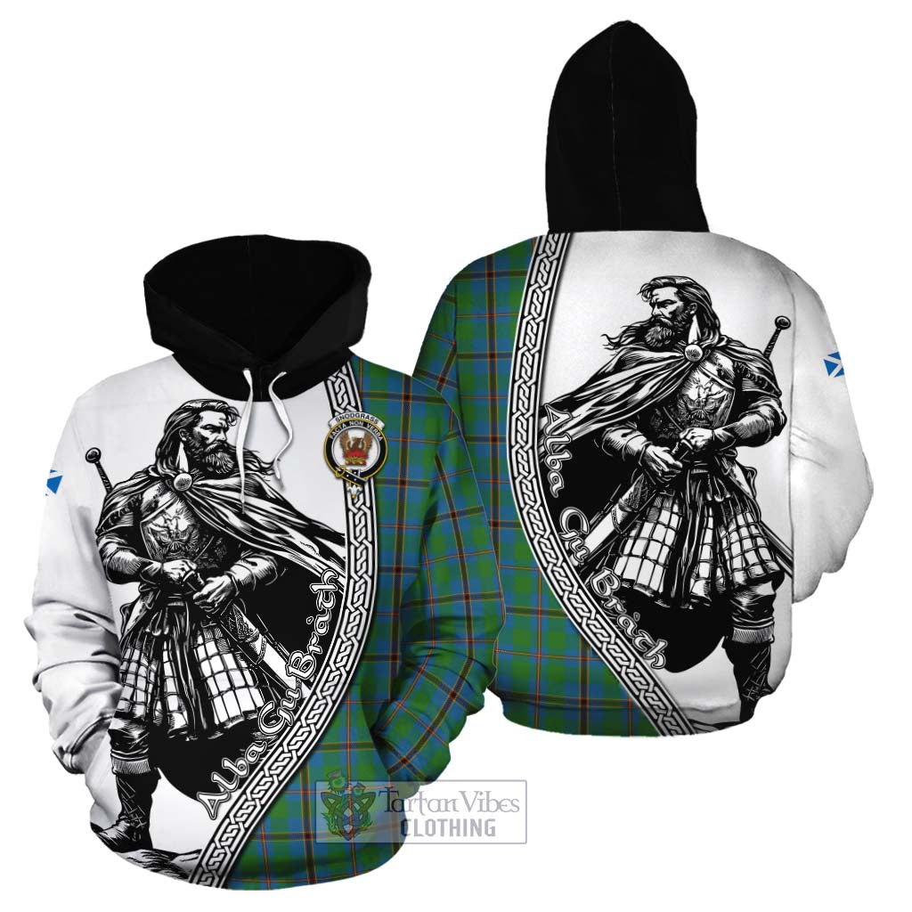 Snodgrass Tartan Clan Crest Cotton Hoodie with Highlander Warrior Celtic Style Zip Hoodie - Tartan Vibes Clothing