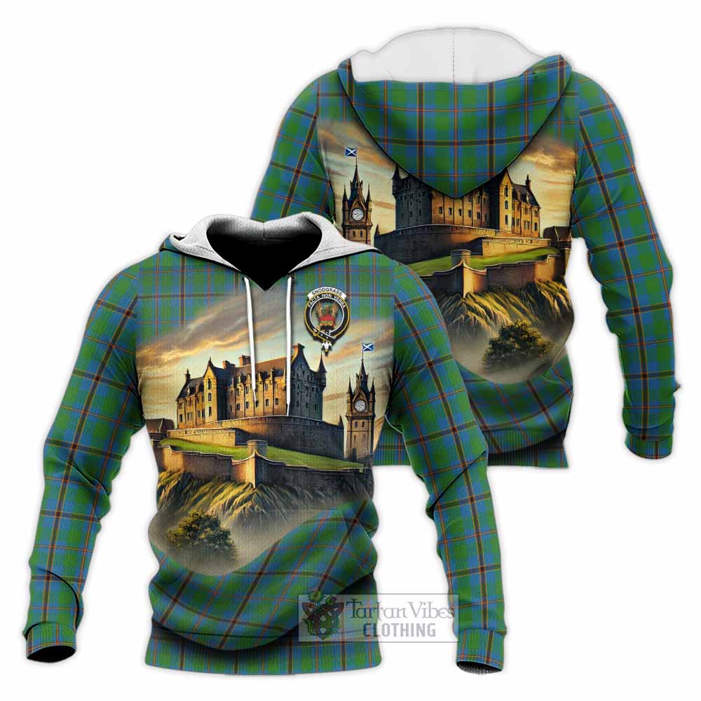 Snodgrass Tartan Family Crest Knitted Hoodie with Scottish Ancient Castle Style - Tartan Vibes Clothing