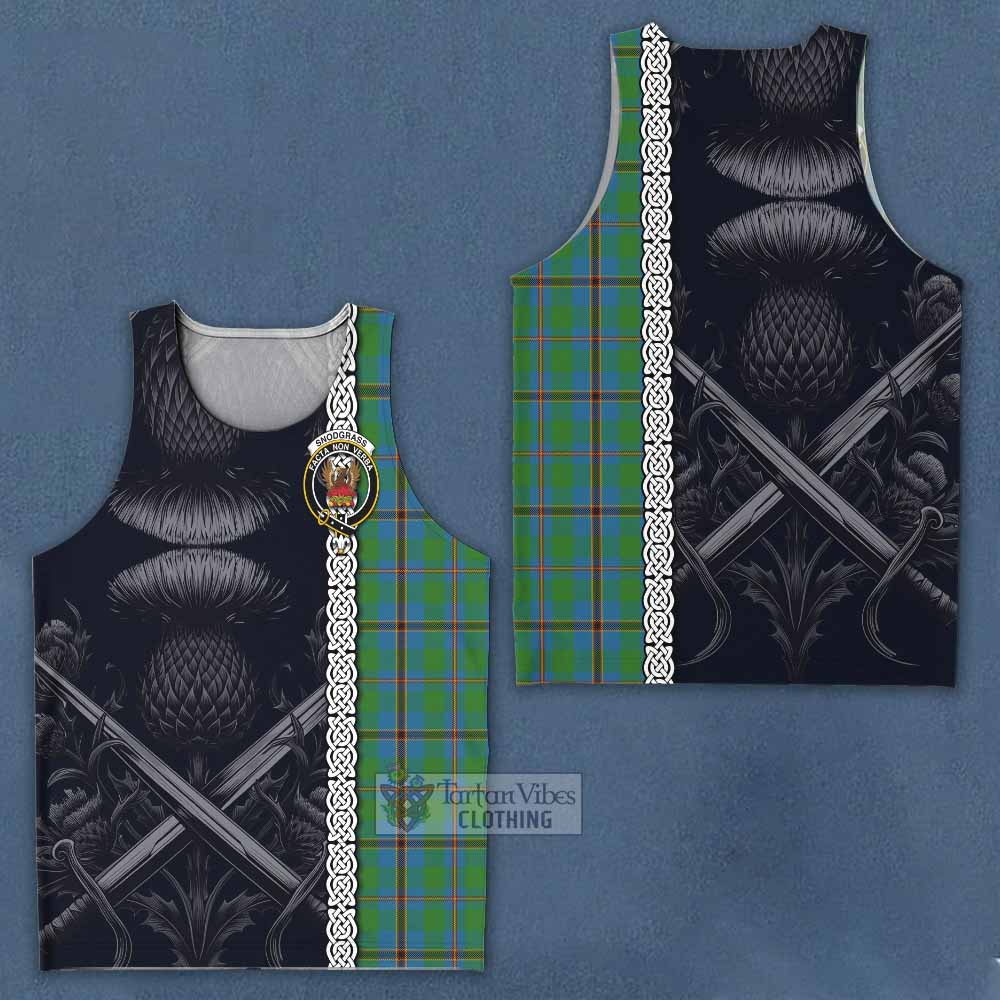 Snodgrass Tartan Men's Tank Top with Family Crest Cross Sword Thistle Celtic Vibes - Tartan Vibes Clothing