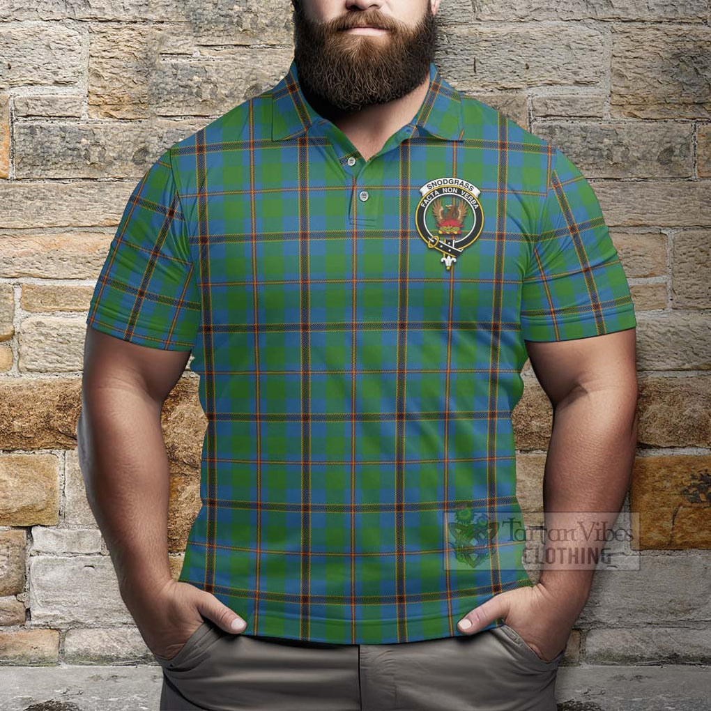 Snodgrass Tartan Polo Shirt with Family Crest Celtic Skull Style - Tartan Vibes Clothing