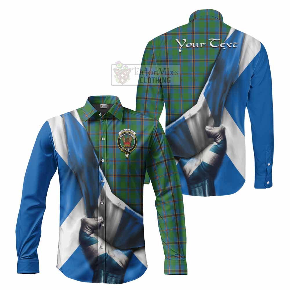 Snodgrass Tartan Long Sleeve Button Shirt with Family Crest Scotland Patriotic Style - Tartan Vibes Clothing