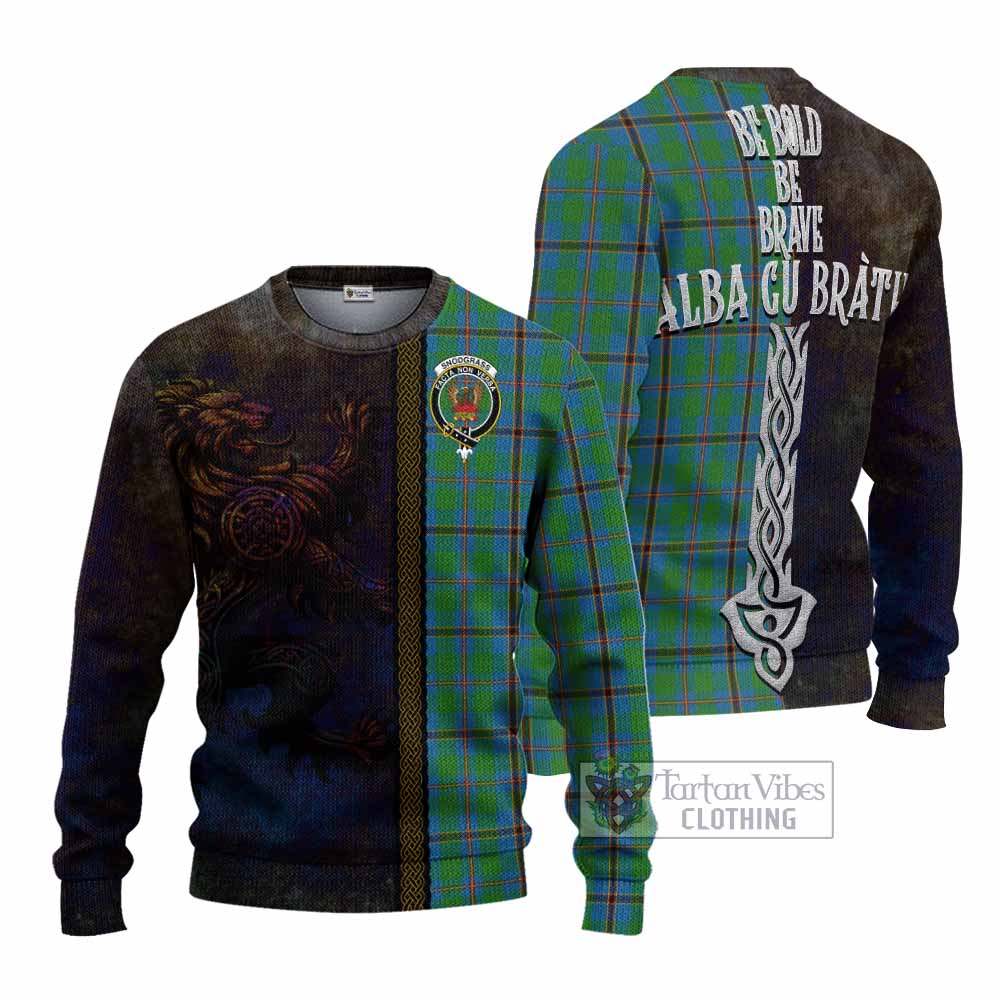Snodgrass Tartan Family Crest Knitted Sweater Alba Gu Brath Be Brave Lion Ancient Style - Tartan Vibes Clothing