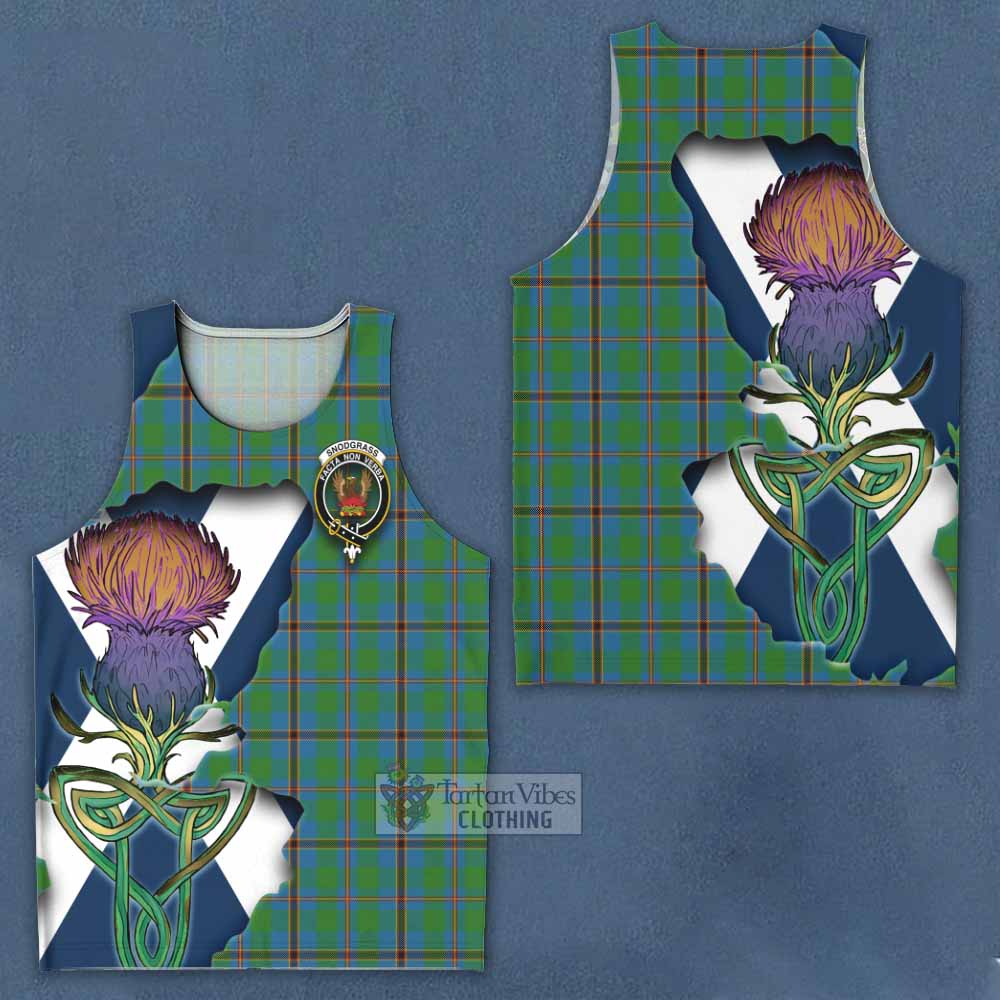Tartan Vibes Clothing Snodgrass Tartan Family Crest Men's Tank Top Scottish Thistle Celtic Inspired