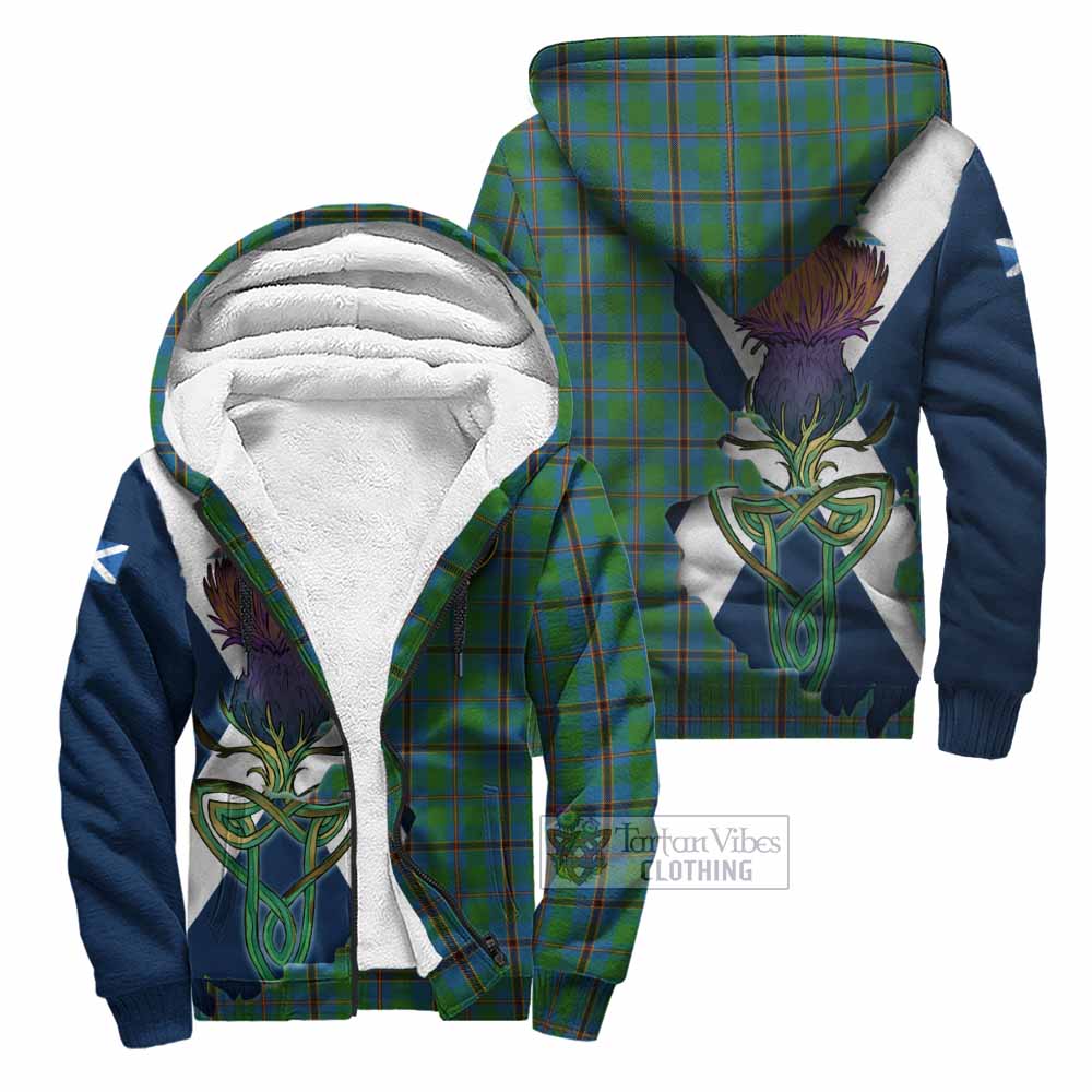 Tartan Vibes Clothing Snodgrass Tartan Family Crest Sherpa Hoodie Scottish Thistle Celtic Inspired