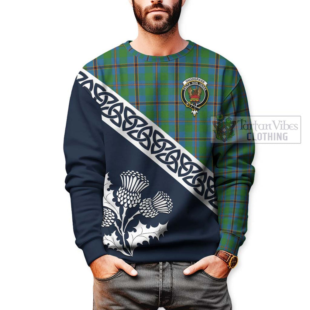 Snodgrass Tartan Sweatshirt Featuring Thistle and Scotland Map - Tartan Vibes Clothing