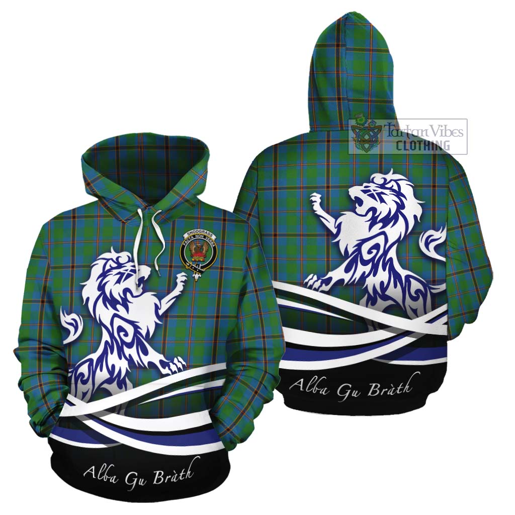 Snodgrass Tartan Cotton Hoodie with Alba Gu Brath Regal Lion Emblem Zip Hoodie - Tartan Vibes Clothing