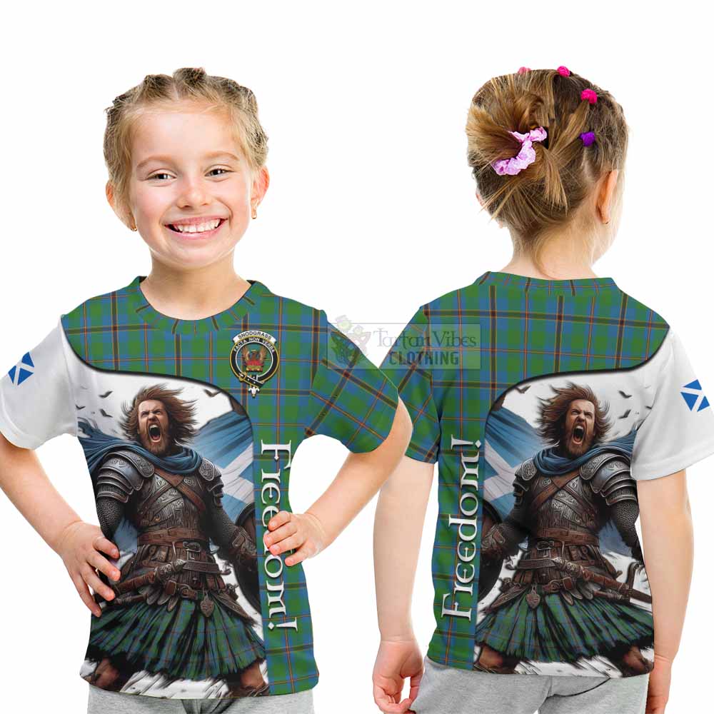 Tartan Vibes Clothing Snodgrass Crest Tartan Kid T-Shirt Inspired by the Freedom of Scottish Warrior