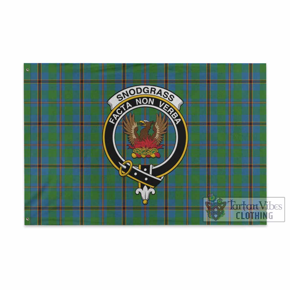 Tartan Vibes Clothing Snodgrass Tartan House Flag with Family Crest