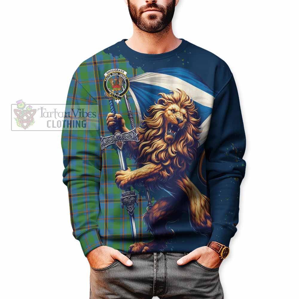 Snodgrass Tartan Family Crest Sweatshirt with Scottish Majestic Lion - Tartan Vibes Clothing