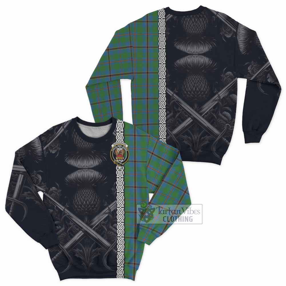Snodgrass Tartan Sweatshirt with Family Crest Cross Sword Thistle Celtic Vibes - Tartan Vibes Clothing