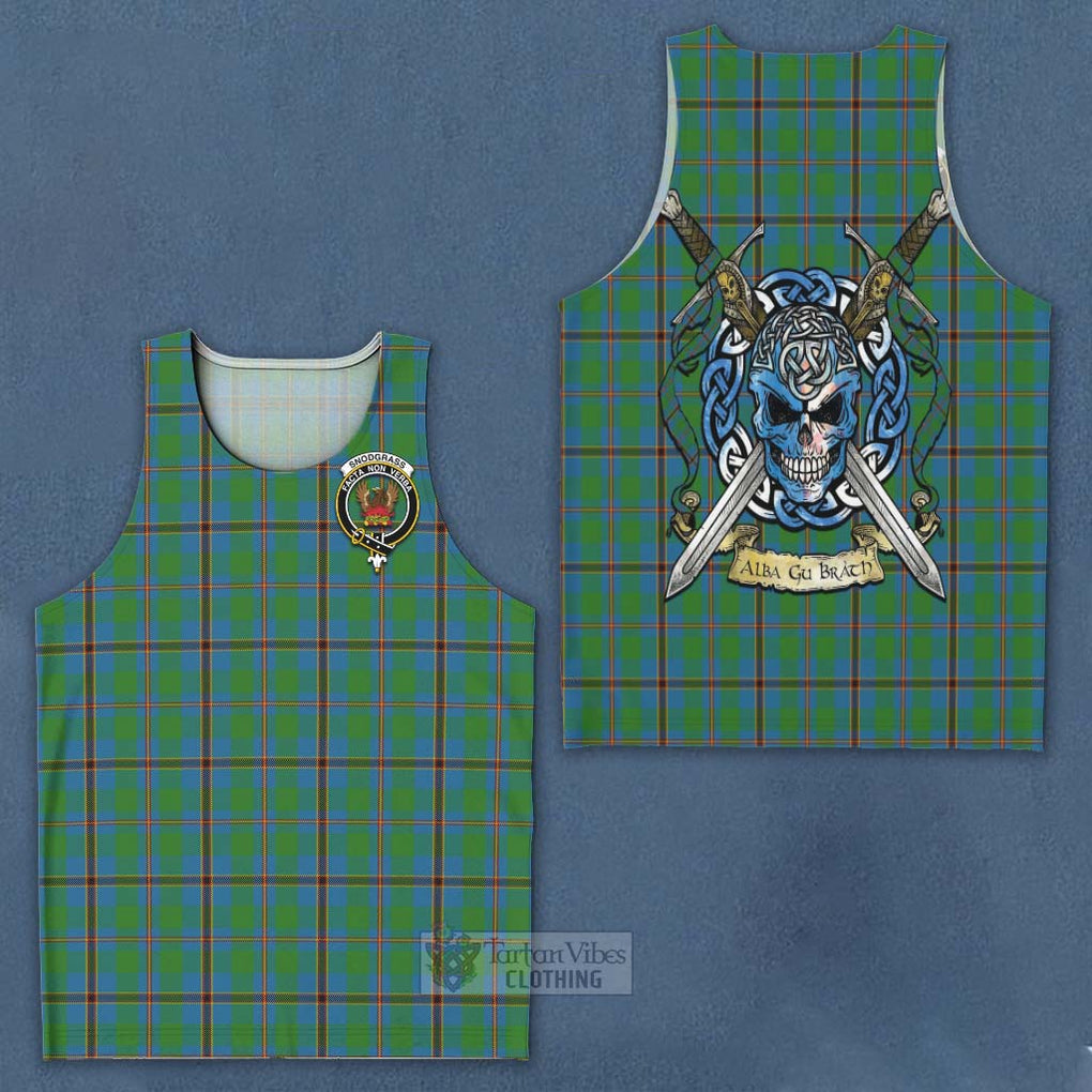 Snodgrass Tartan Men's Tank Top with Family Crest Celtic Skull Style - Tartan Vibes Clothing