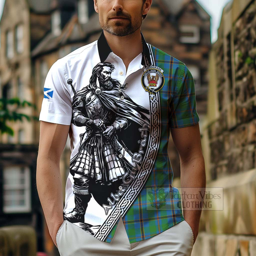 Snodgrass Tartan Clan Crest Hawaiian Shirt with Highlander Warrior Celtic Style - Tartan Vibes Clothing