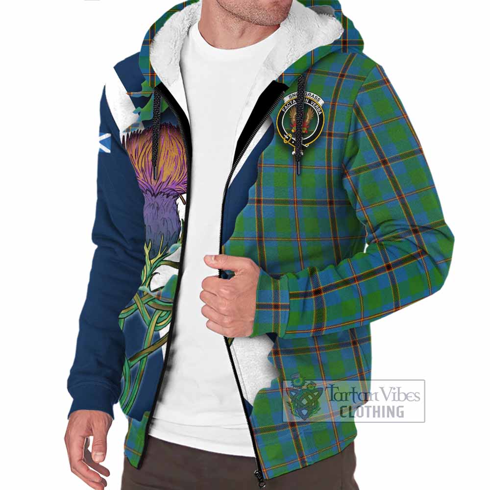 Tartan Vibes Clothing Snodgrass Tartan Family Crest Sherpa Hoodie Scottish Thistle Celtic Inspired