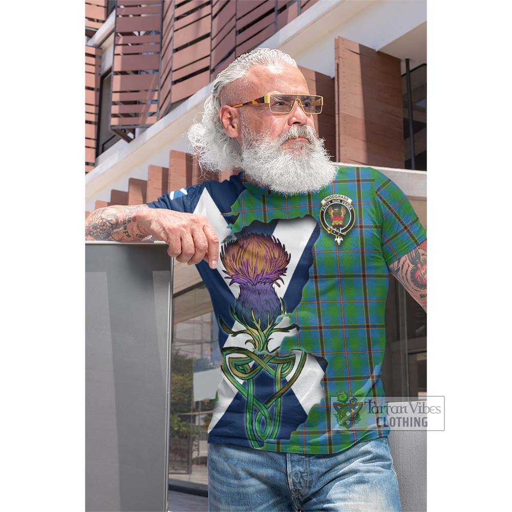 Tartan Vibes Clothing Snodgrass Tartan Family Crest Cotton T-shirt Scottish Thistle Celtic Inspired