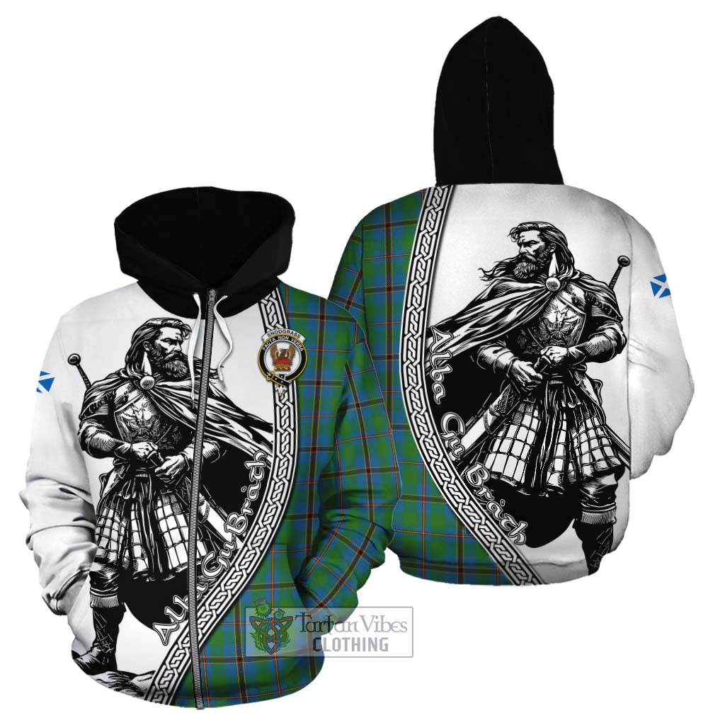 Snodgrass Tartan Clan Crest Cotton Hoodie with Highlander Warrior Celtic Style - Tartan Vibes Clothing
