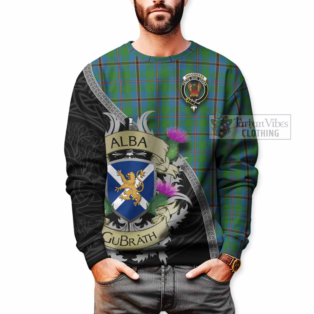 Snodgrass Tartan Family Crest Sweatshirt Lion Rampant Royal Thistle Shield Celtic Inspired - Tartan Vibes Clothing