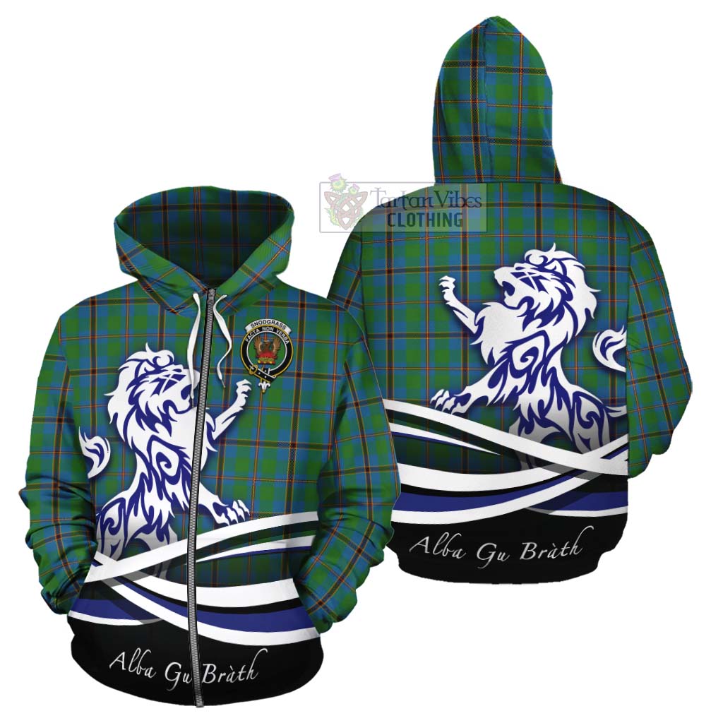 Snodgrass Tartan Cotton Hoodie with Alba Gu Brath Regal Lion Emblem - Tartan Vibes Clothing