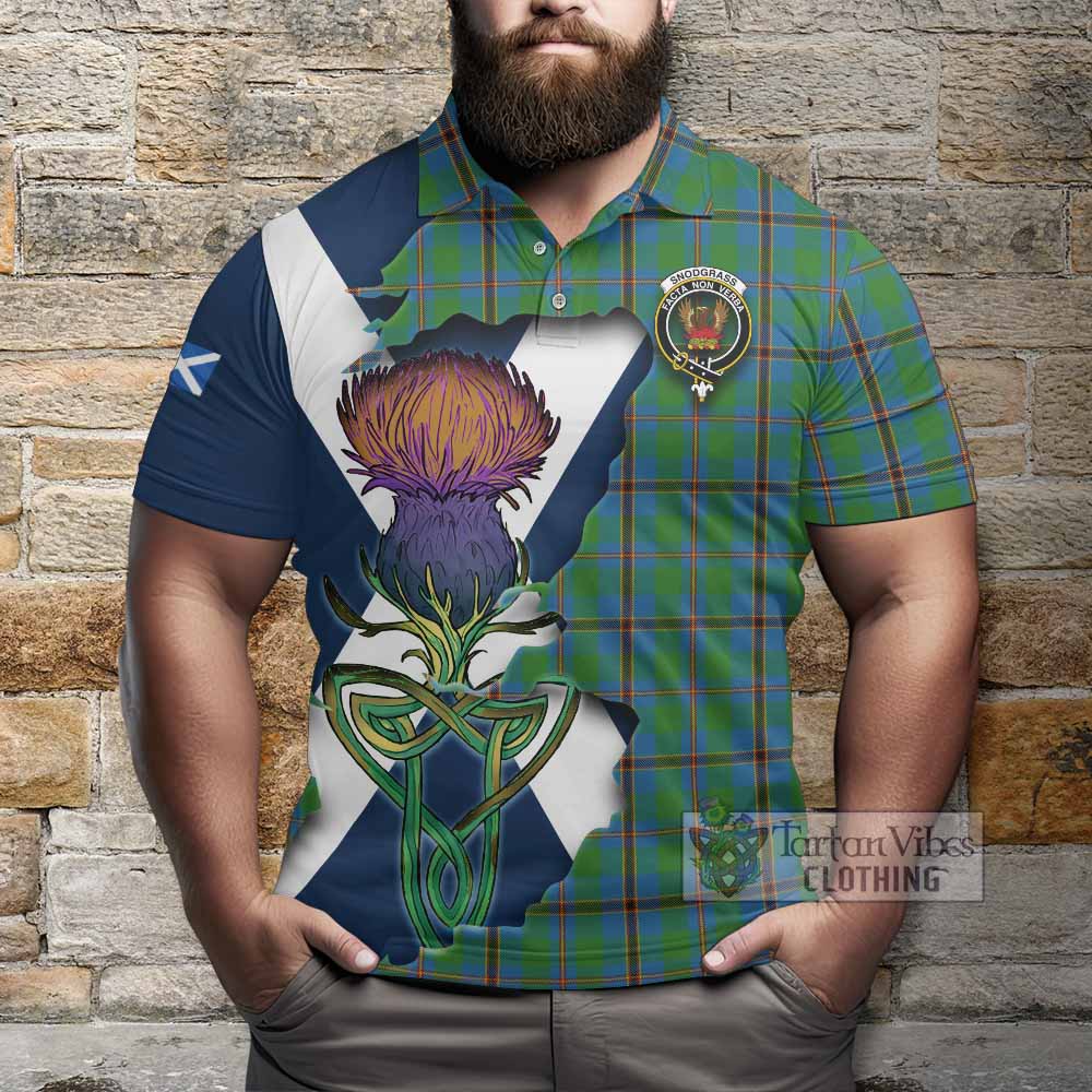 Tartan Vibes Clothing Snodgrass Tartan Family Crest Polo Shirt Scottish Thistle Celtic Inspired