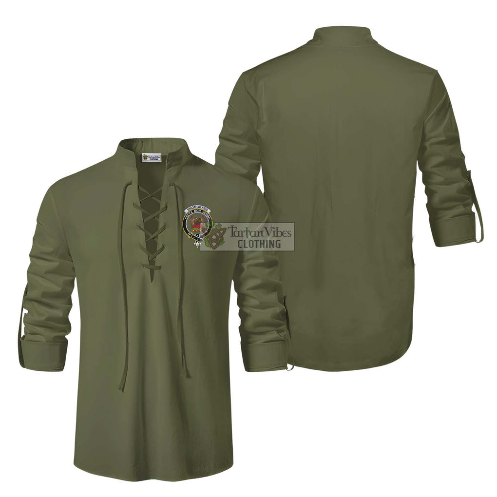 Snodgrass Clan Crest Ghillie Kilt Shirt Men Military Green - 2D-tartanvibesclothing