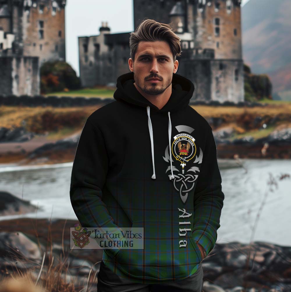 Tartan Vibes Clothing Snodgrass Tartan Cotton Hoodie Featuring Alba Gu Brath Family Crest Celtic Inspired