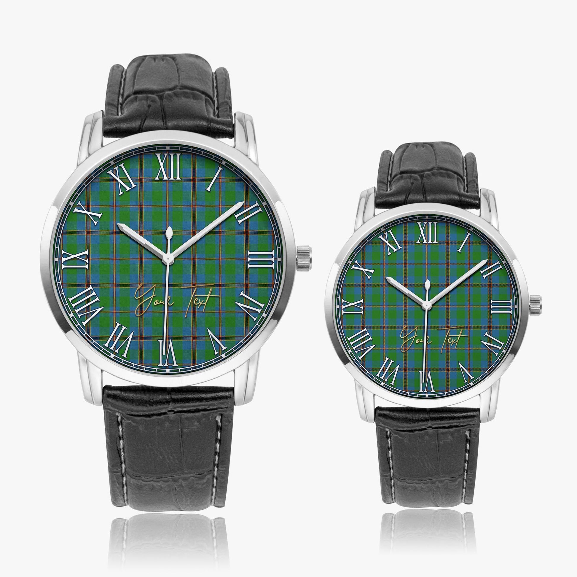 Snodgrass Tartan Personalized Your Text Leather Trap Quartz Watch - Tartan Vibes Clothing