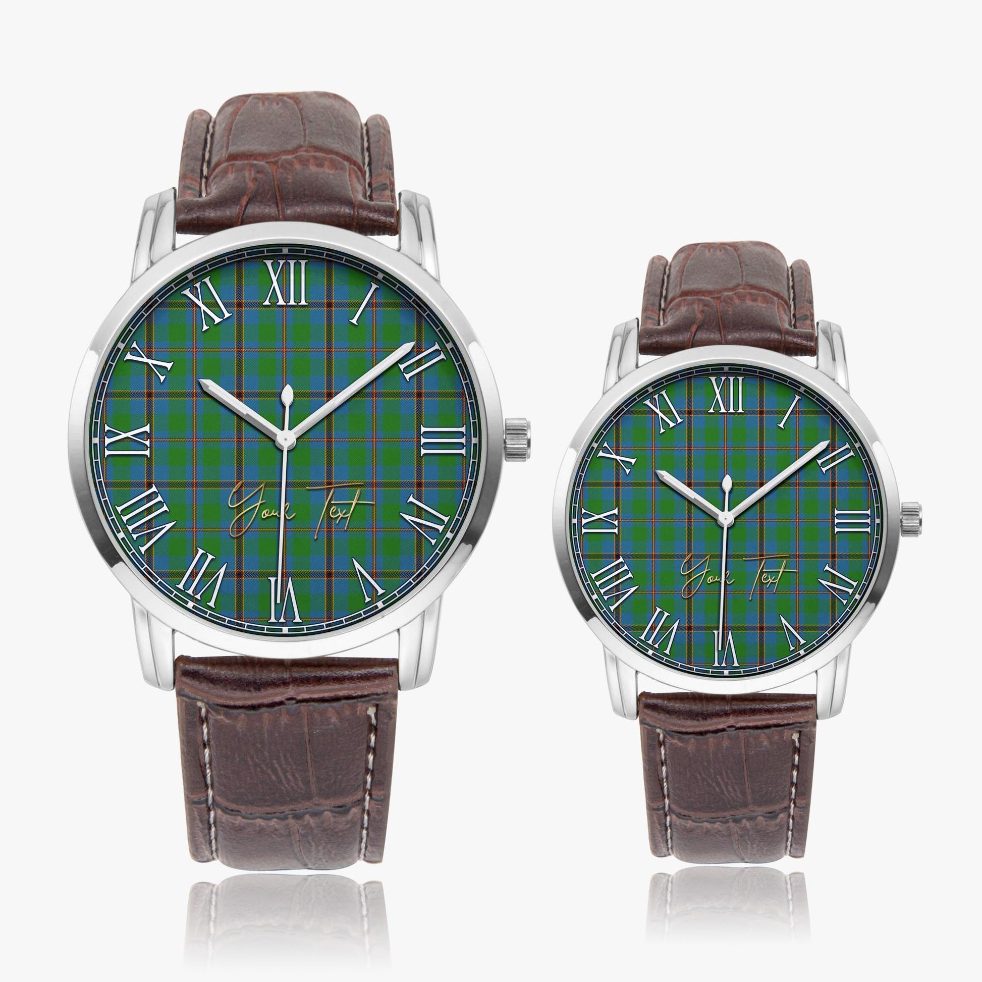 Snodgrass Tartan Personalized Your Text Leather Trap Quartz Watch - Tartan Vibes Clothing