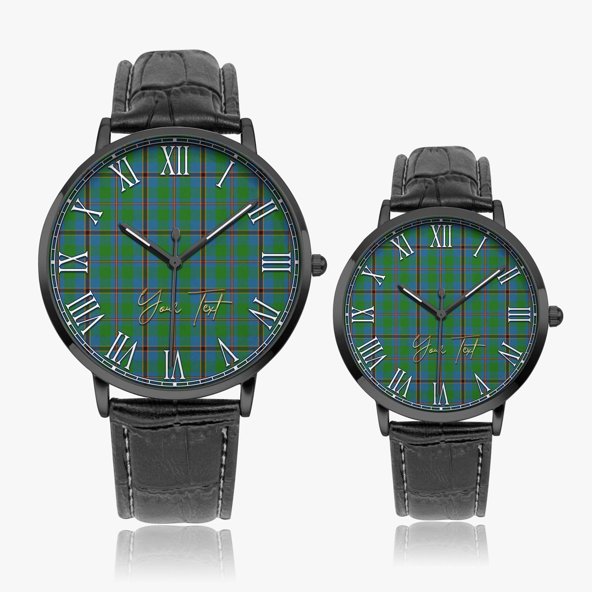 Snodgrass Tartan Personalized Your Text Leather Trap Quartz Watch - Tartan Vibes Clothing
