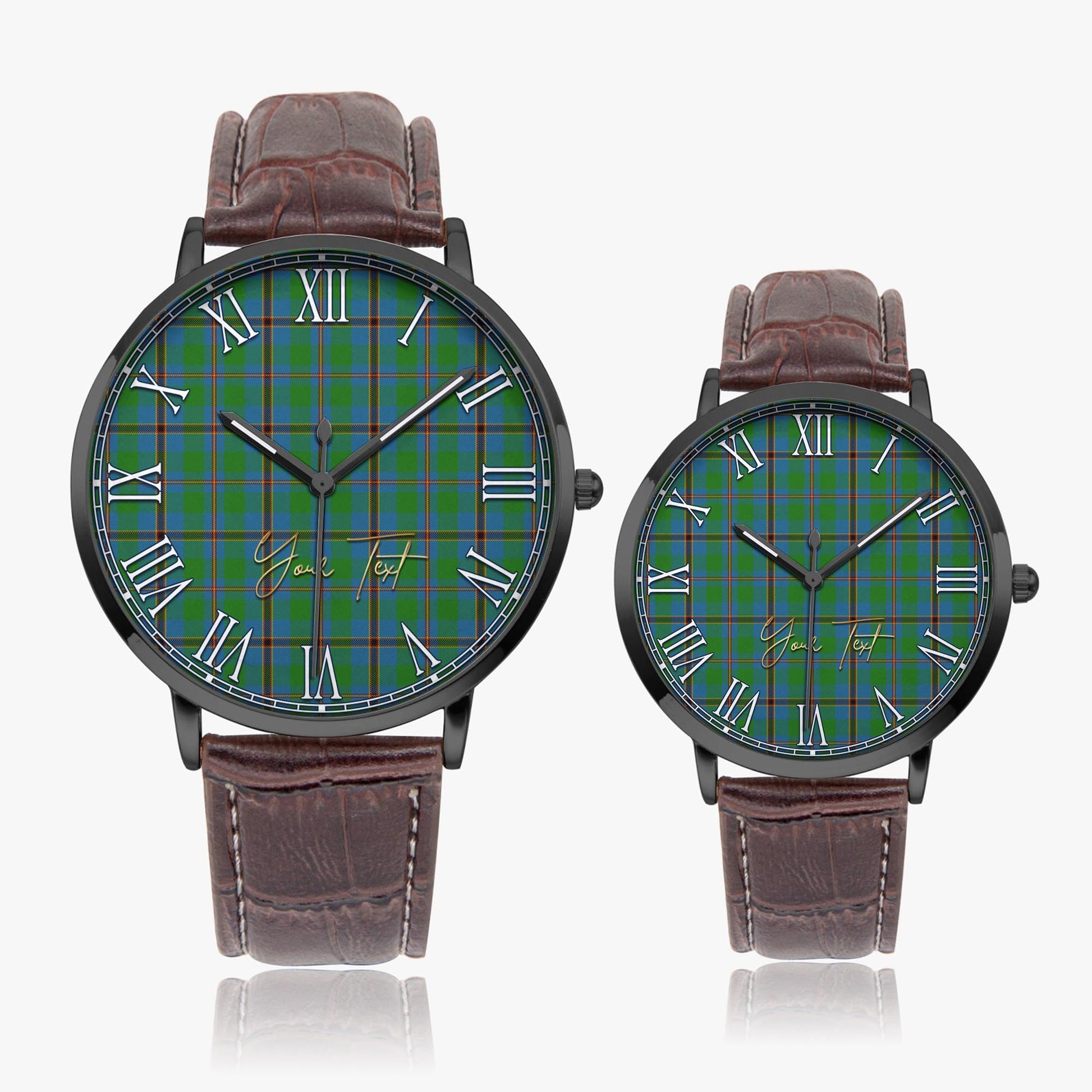 Snodgrass Tartan Personalized Your Text Leather Trap Quartz Watch - Tartan Vibes Clothing