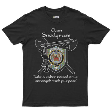 Snodgrass Clan Crest Highland Game T Shirt Strength With Purpose Style - undefined