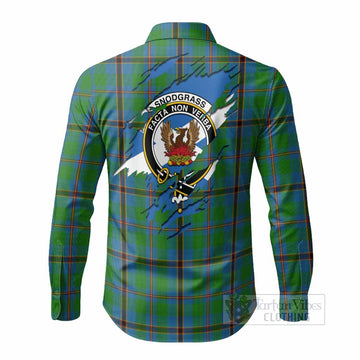 Snodgrass Clan Crest In Me Tartan Long Sleeve Button Shirts Scotland Flag Style