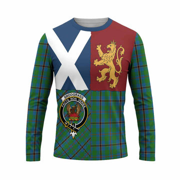 Snodgrass Crest Tartan Long Sleeve T-Shirt with Lion Rampant Saltire Style