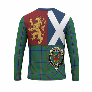 Snodgrass Crest Tartan Long Sleeve T-Shirt with Lion Rampant Saltire Style