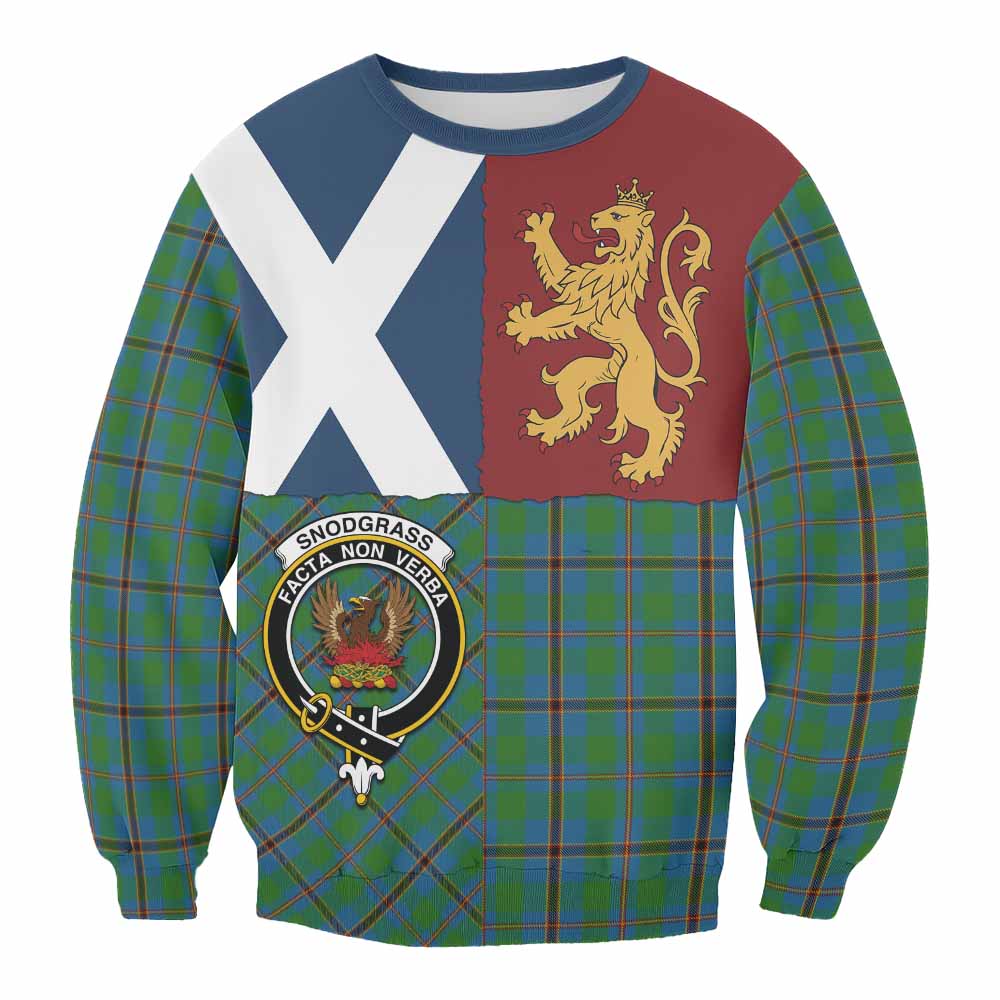 Snodgrass Crest Tartan Sweatshirt with Lion Rampant Saltire Style