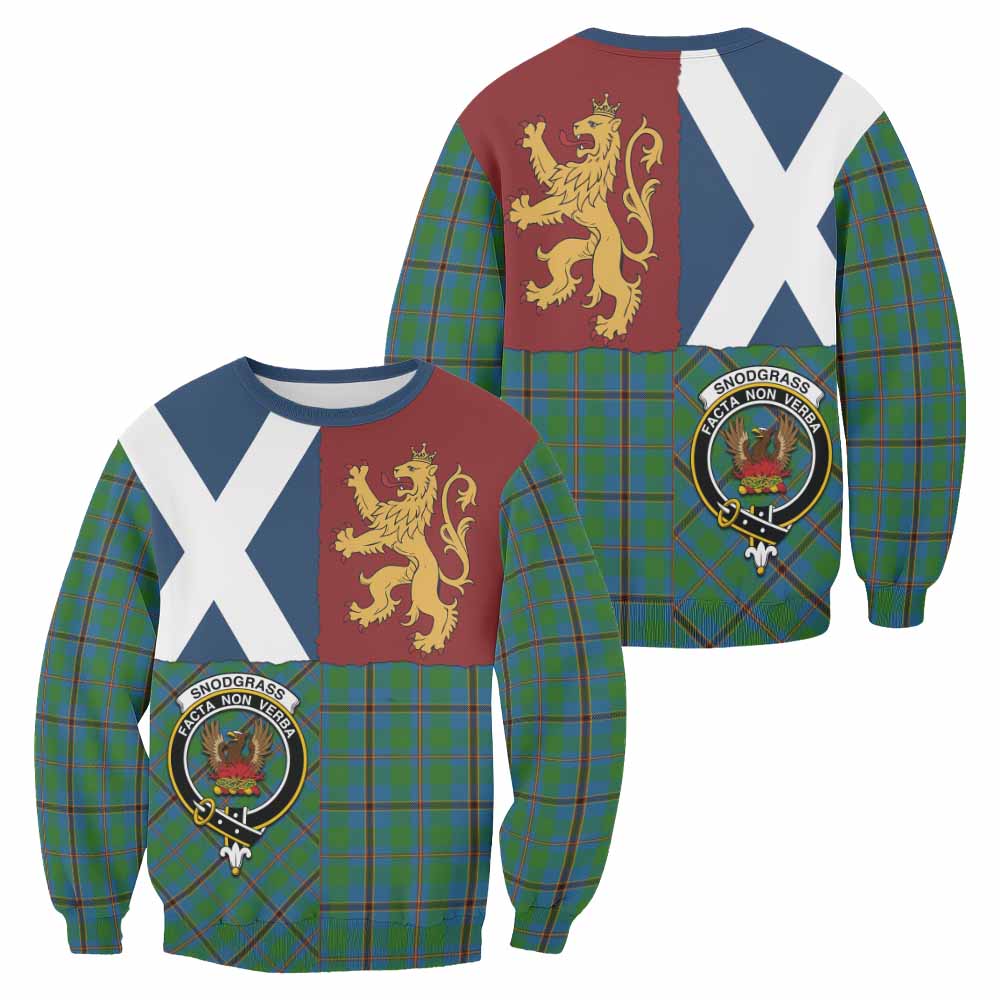 Snodgrass Crest Tartan Sweatshirt with Lion Rampant Saltire Style