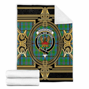 Snodgrass Scottish Tartan Crest Blanket Royal Stylized