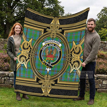 Snodgrass Scottish Tartan Crest Blanket Royal Stylized